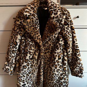 Leopard Print Faux Fur Jacket